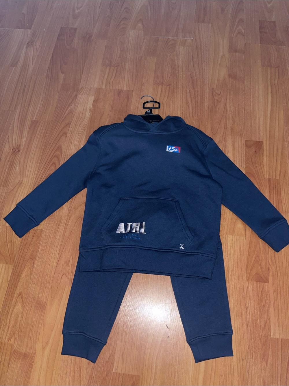 Xersion Navy Kids Hoodie & Joggers Set with USA Patch